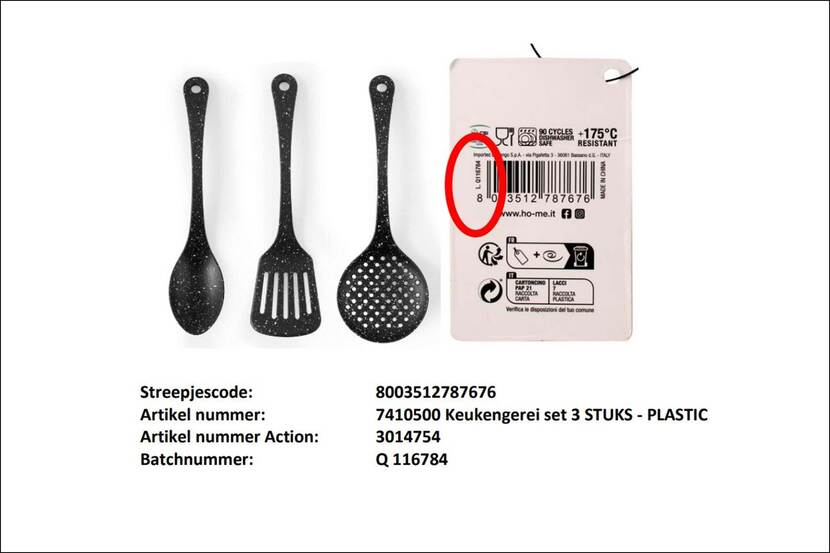 Terugroepactie keukengerei Action