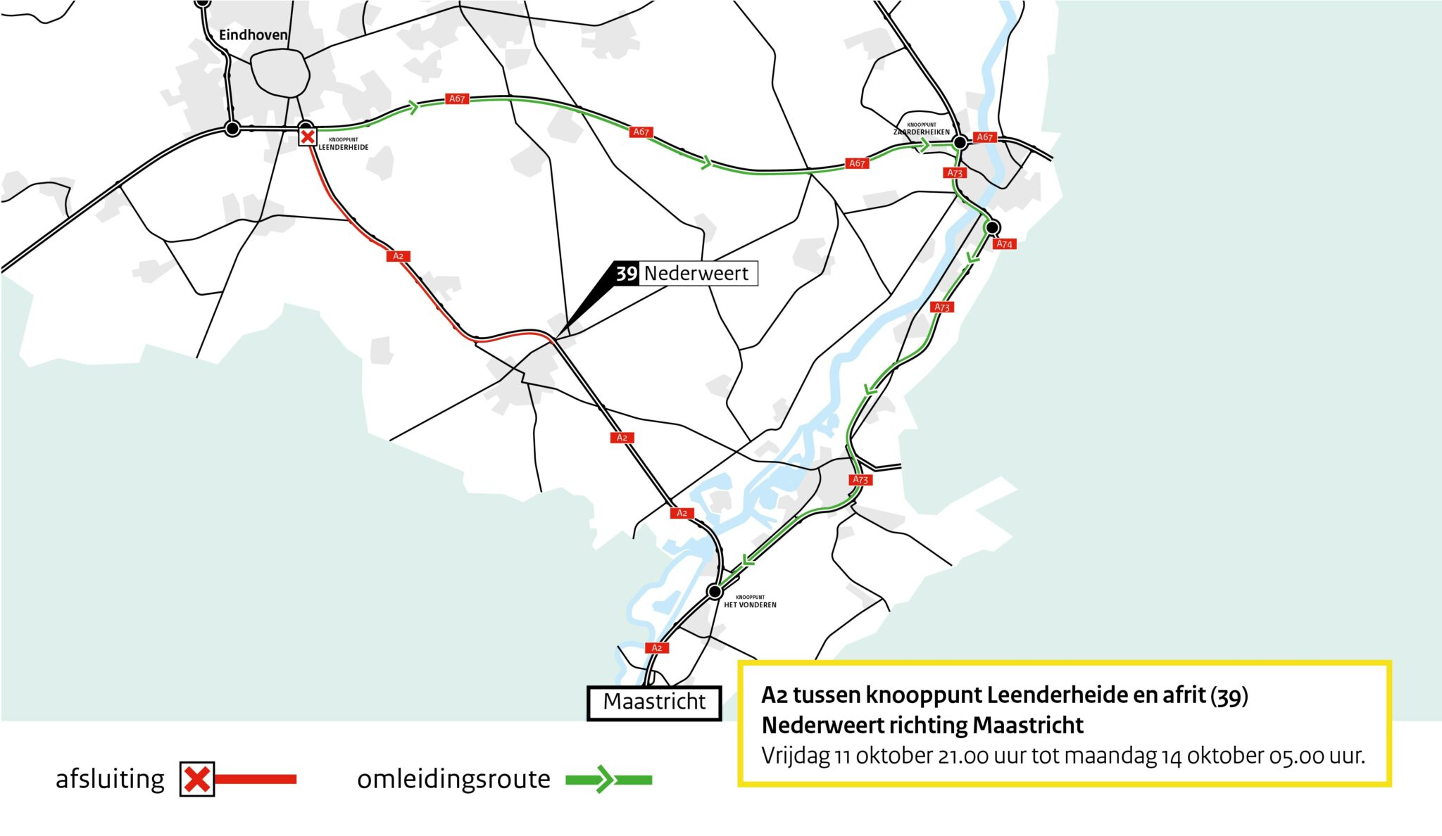 Twee weekenden werkzaamheden aan snelweg A2