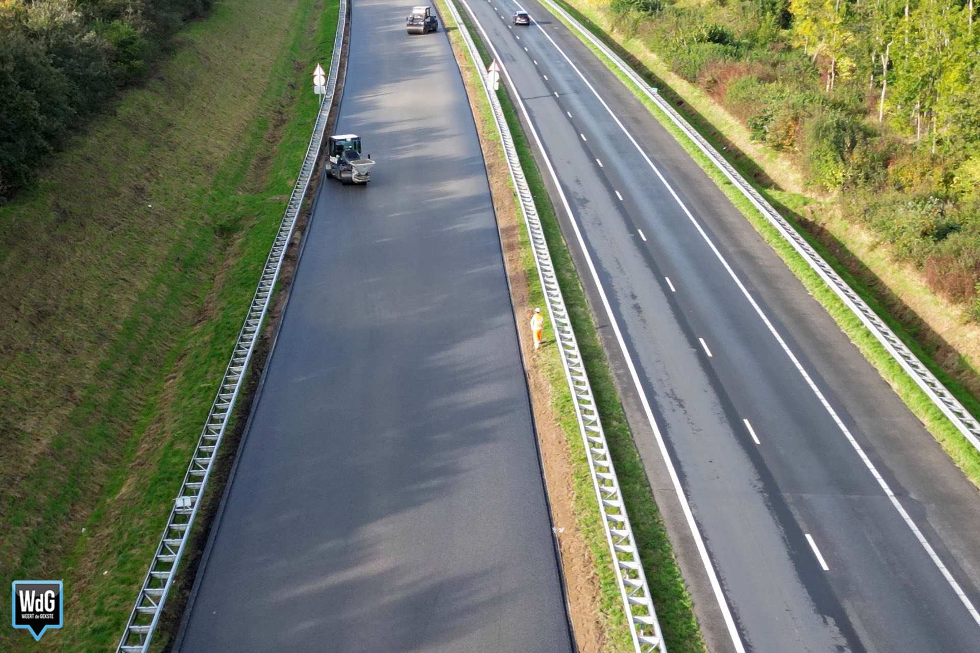 Archieffoto WdG - Onderhoud snelweg A2 bij Weert