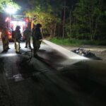Motor vliegt in brand op Bergbosweg in Budel