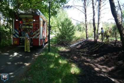 Brandweer dooft bermbrand aan Randweg-Oost in Budel