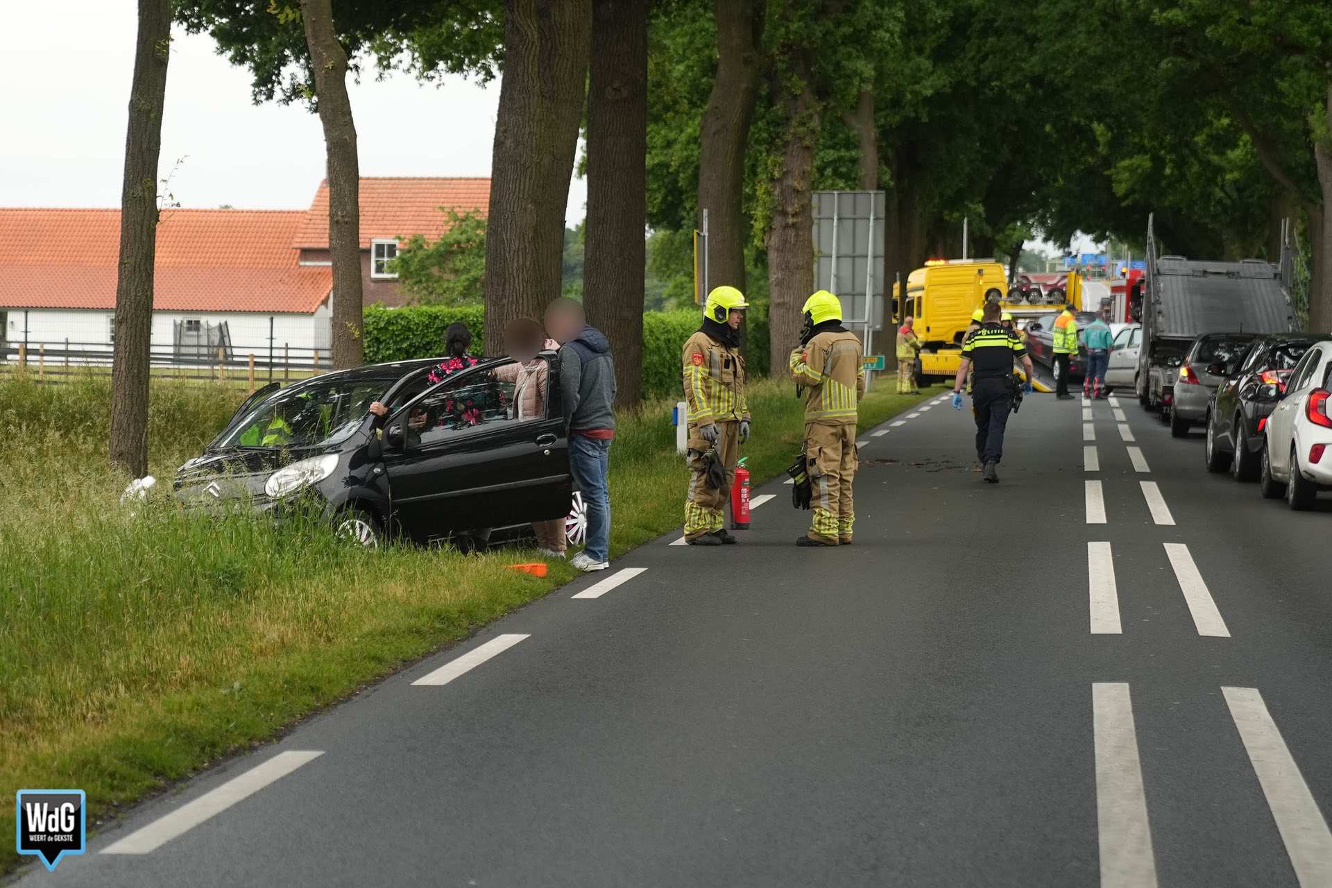 Auto’s botsen en raken bomen op N273 bij Grathem
