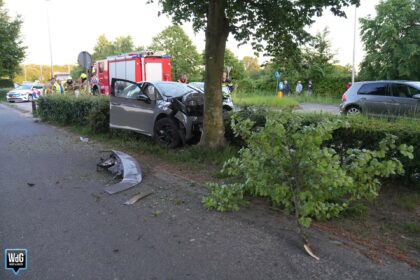 Auto raakt van de weg en botst tegen boom op N280 bij Baexem