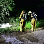 Gedumpte jerrycans in brand langs Kanaalweg bij Kelpen-Oler