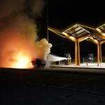 Autobrand op verzorgingsplaats Roevenpeel aan A2 in Weert