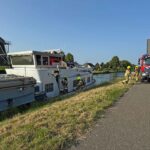 Rookontwikkeling op binnenvaartschip aan Industriekade in Weert