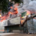 Grote brand in mestopslag aan Meijelseweg in Heibloem