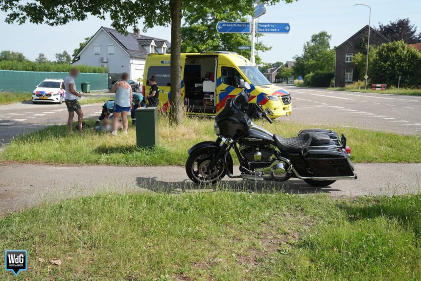 Motorrijder onderuit op Maaseikerweg bij Tungelroy