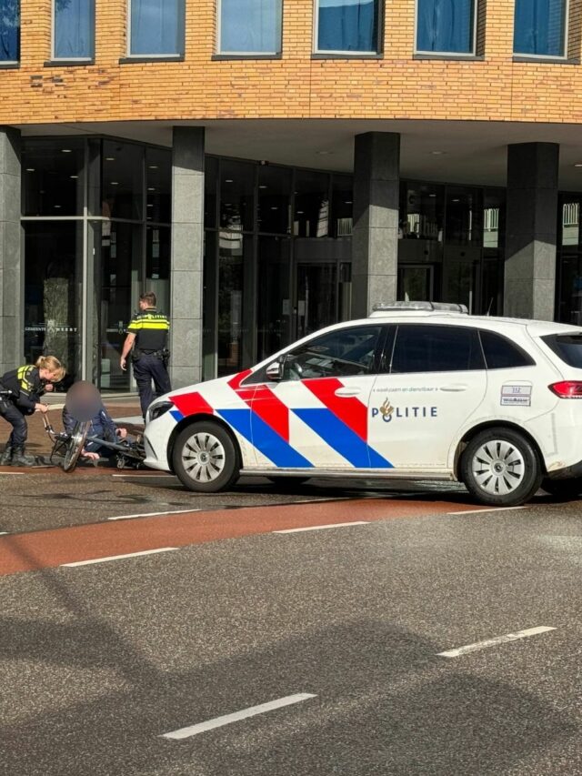 Fietser ten val op Driesveldlaan