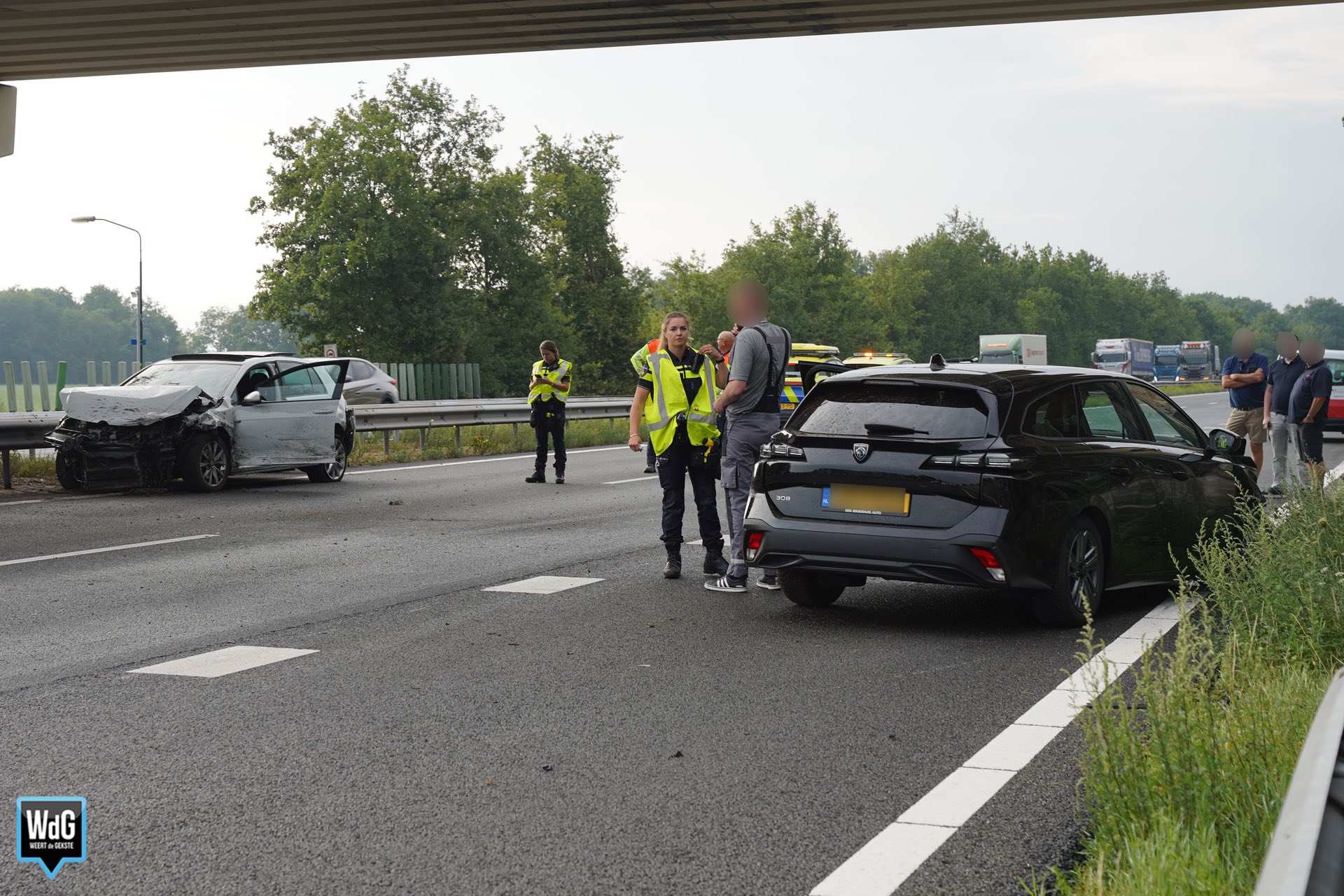 Flinke schade na botsing op A2 bij Maarheeze