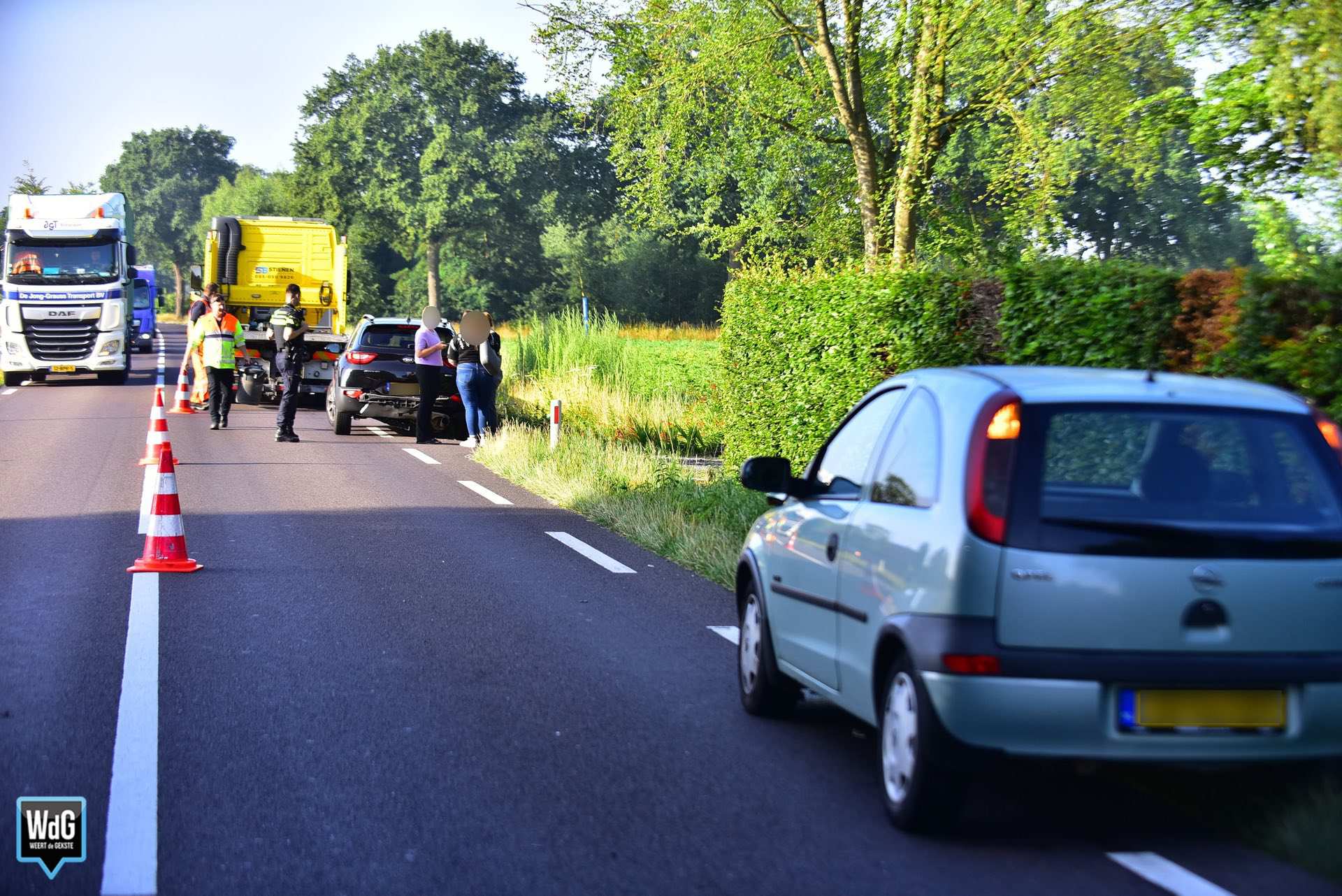 Kop-staartbotsing op Roggelsedijk in Meijel