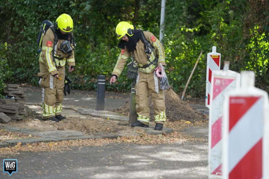 Gaslekkage in Lakenstraat na graafwerkzaamheden