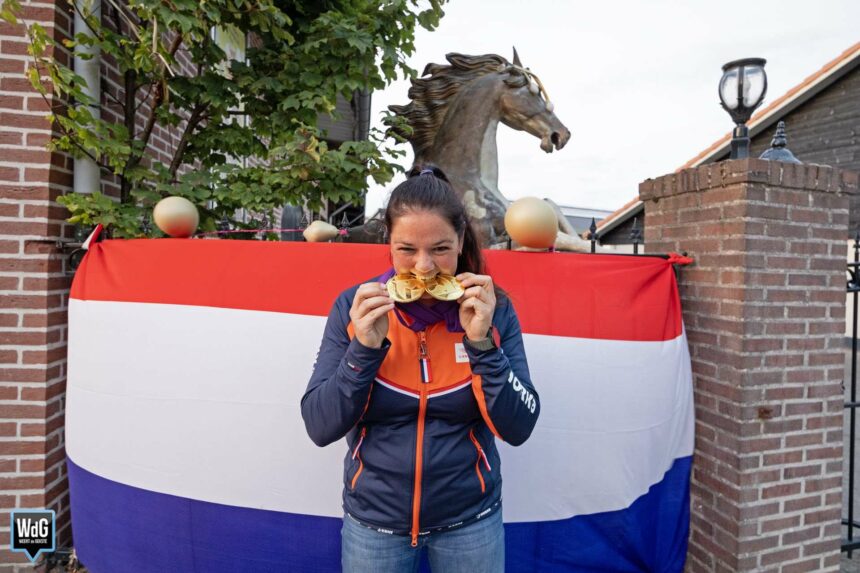 Viervoudig wereldkampioen Rodinde Rutjens feestelijk onthaald