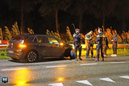 Bestuurder mist bocht en ramt verkeersborden