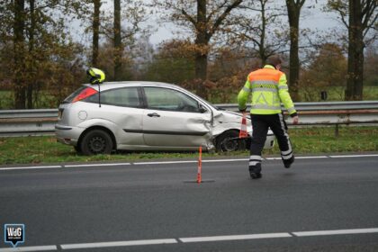 Botsing in staart van file op A2 bij Weert