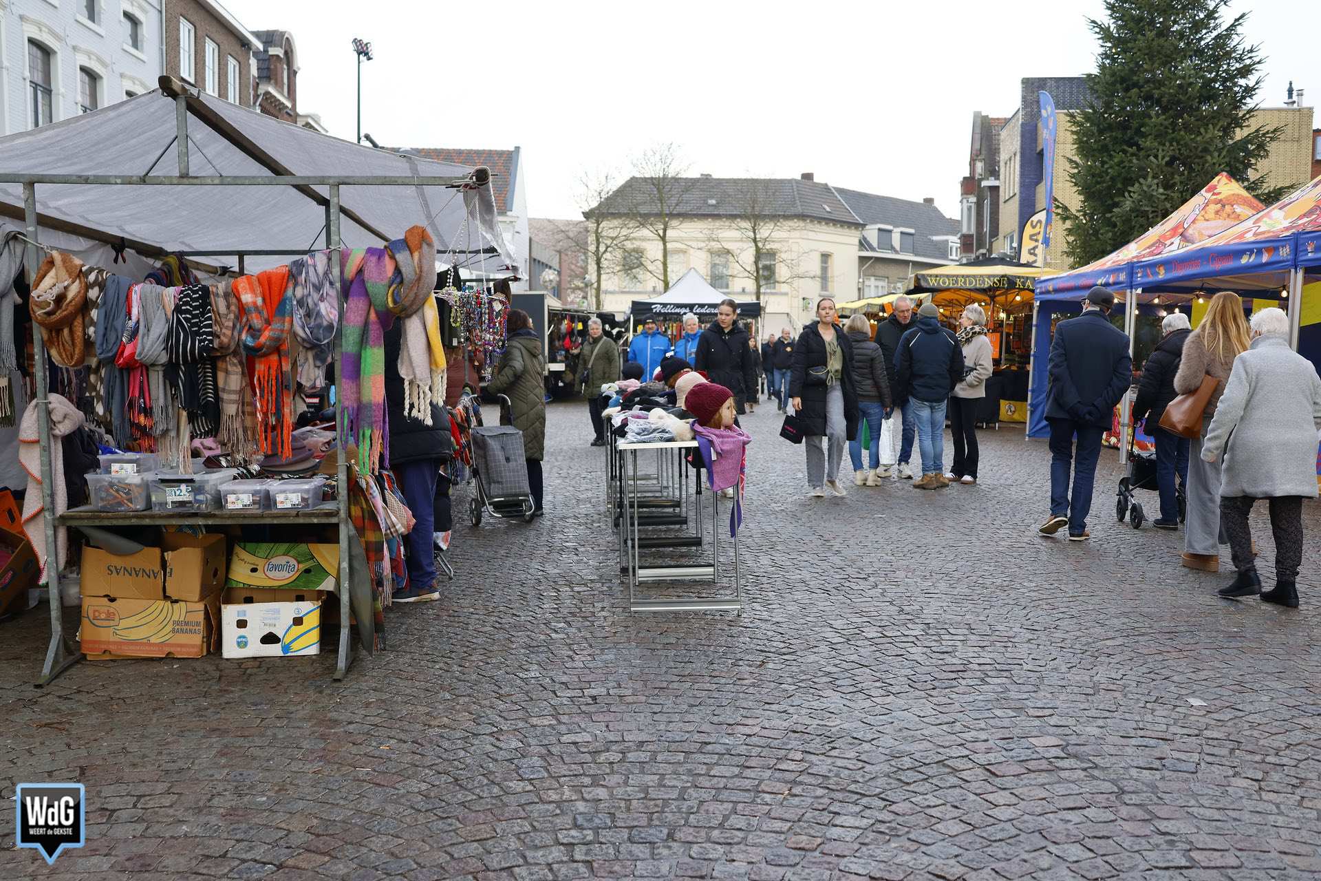 Weekmarkt in de winter