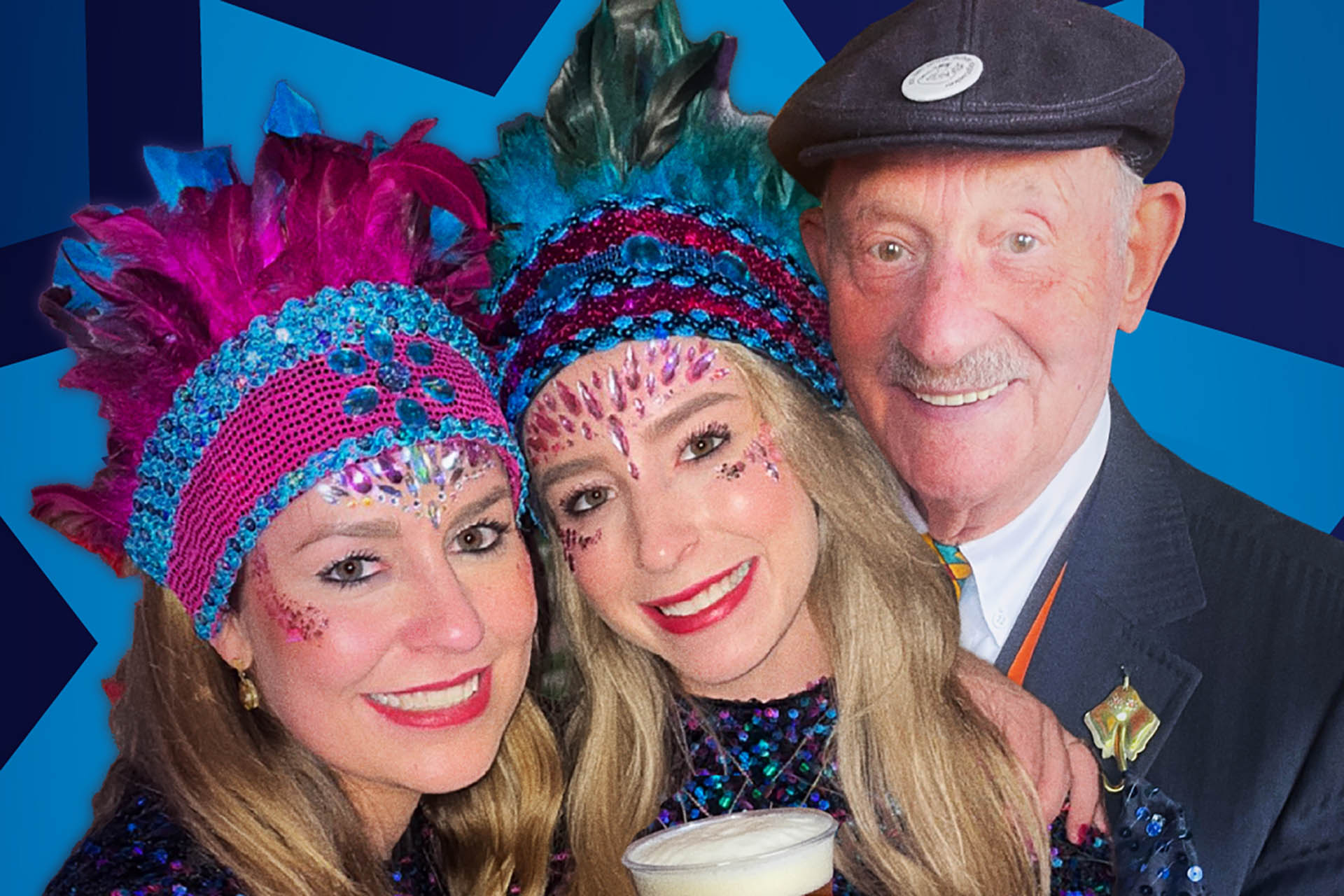 Opa Thieu en kleindochters stralen op Vastelaovendjposter