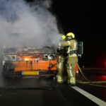 Busje vat vlam op snelweg A2 bij Ell