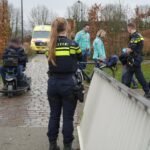 Fietser ten val in Kasteelpark