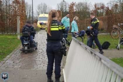 Fietser ten val in Kasteelpark
