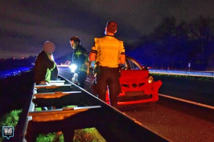Aanhouding na kop-staartbotsing op snelweg A2 bij Hunsel