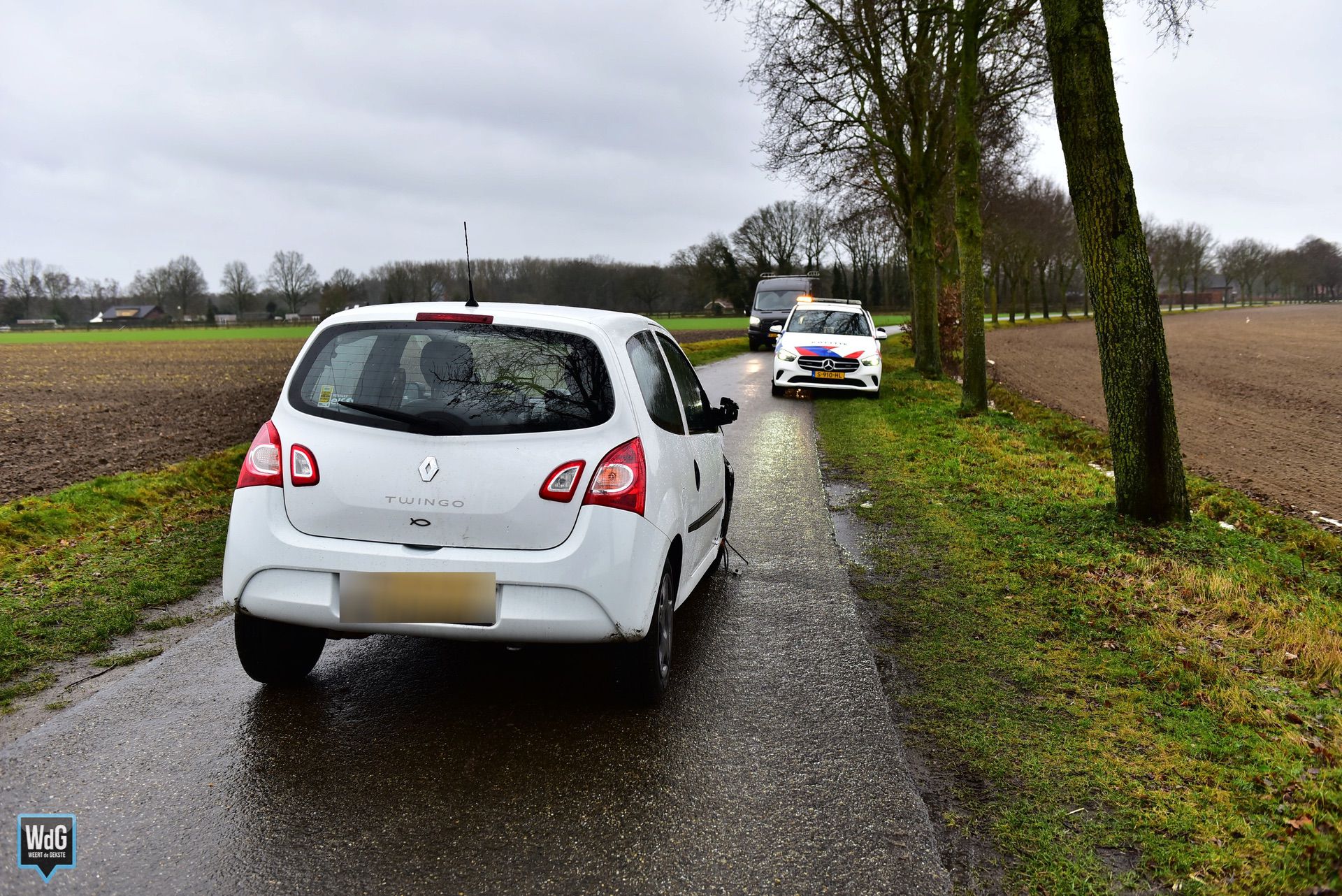 Bestuurder tijdelijk spoorloos na botsing tegen boom in Baexem