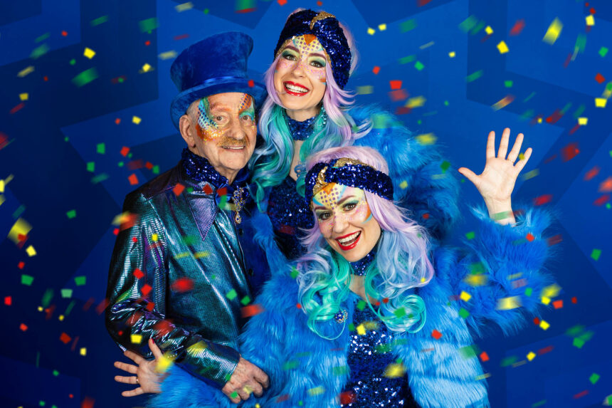 Drie generaties samen op de officiële Wieërter Vastelaovendj-poster