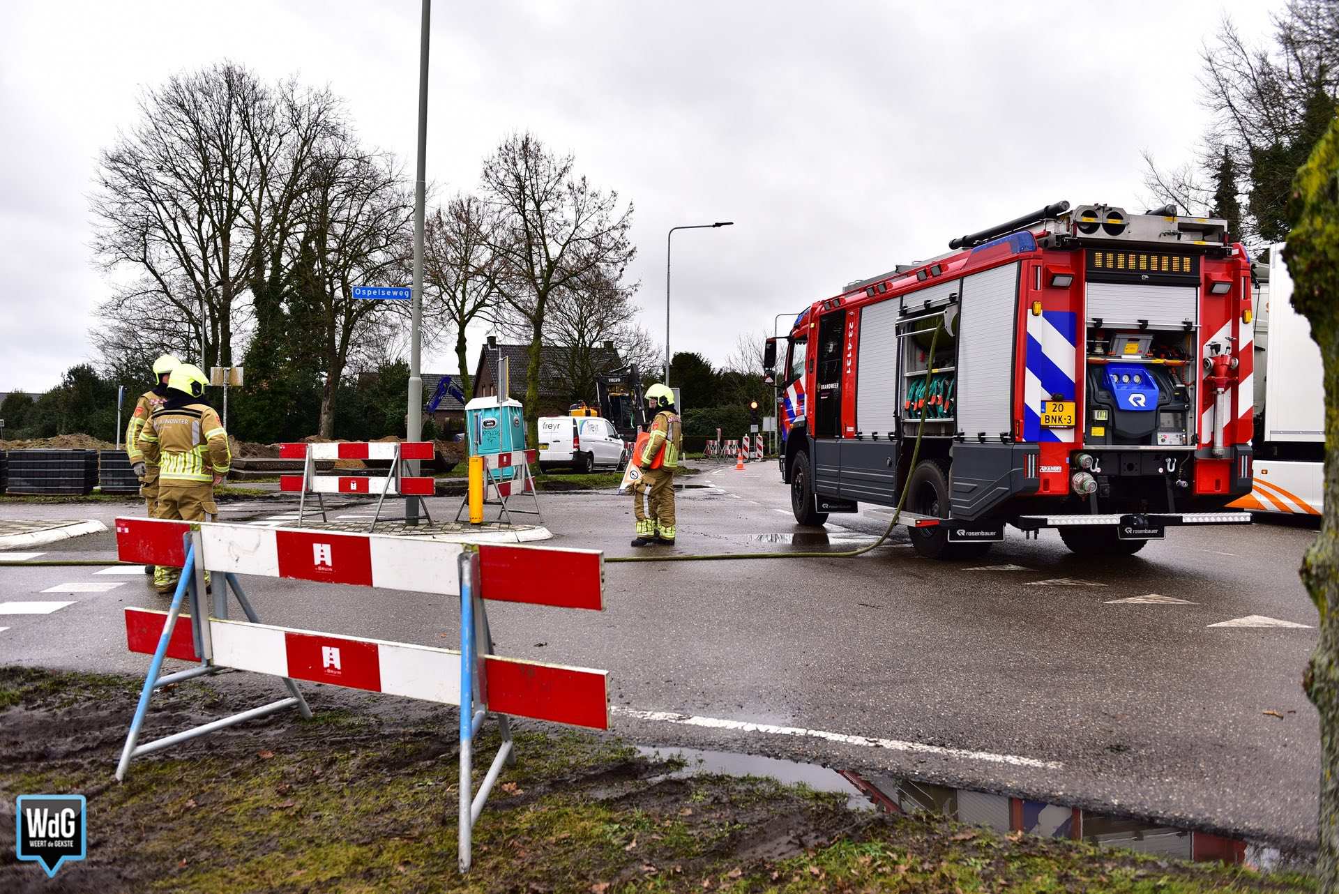Gasleiding geraakt bij werkzaamheden in Ospel