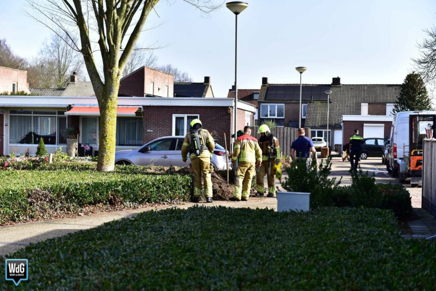 Gaslekkage bij graafwerkzaamheden in Ospel