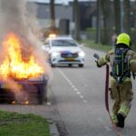Autobrand op de Straevenweg