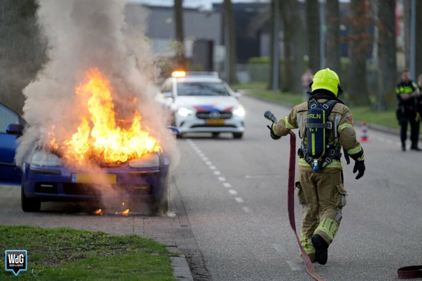 Autobrand op de Straevenweg