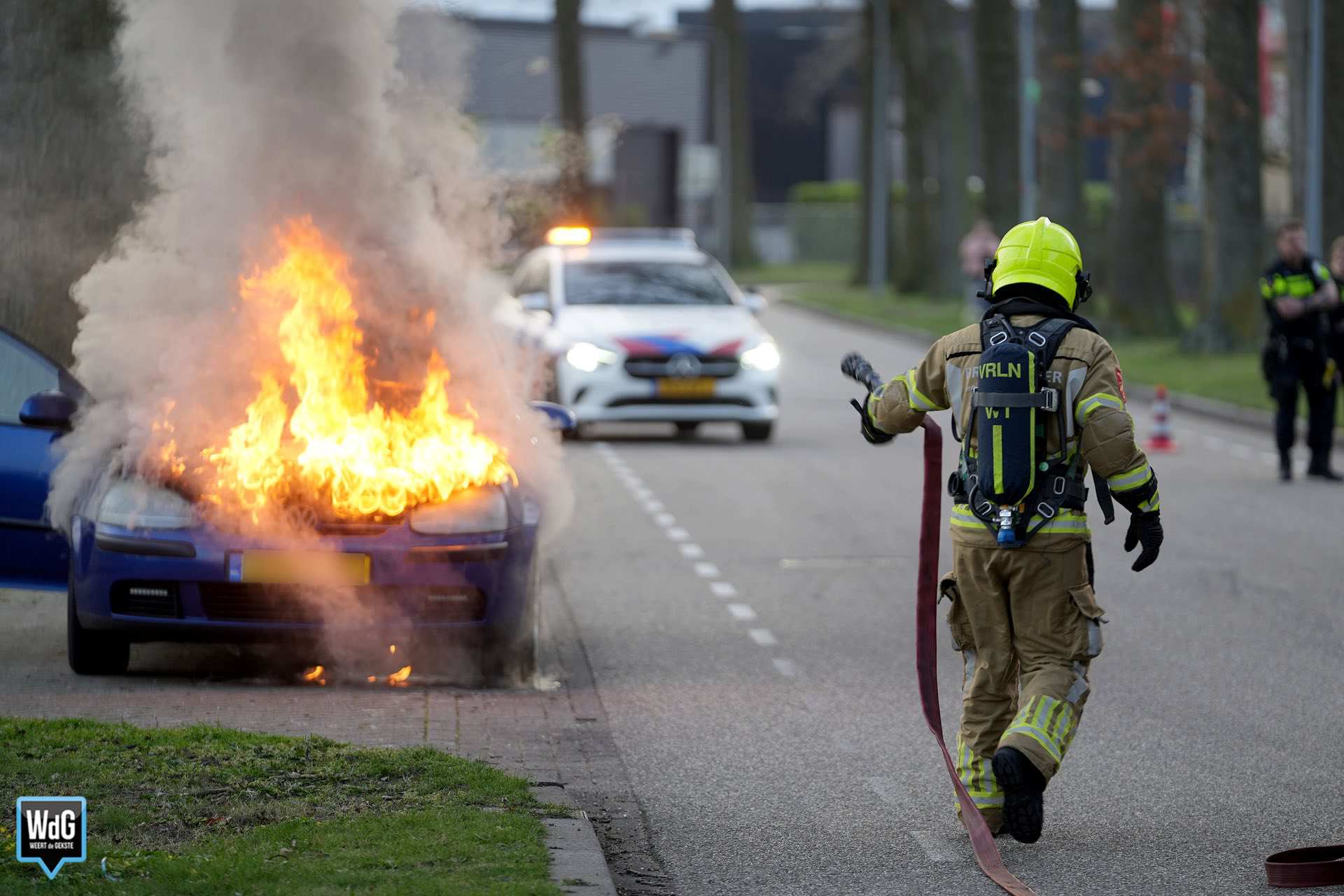 Autobrand op de Straevenweg