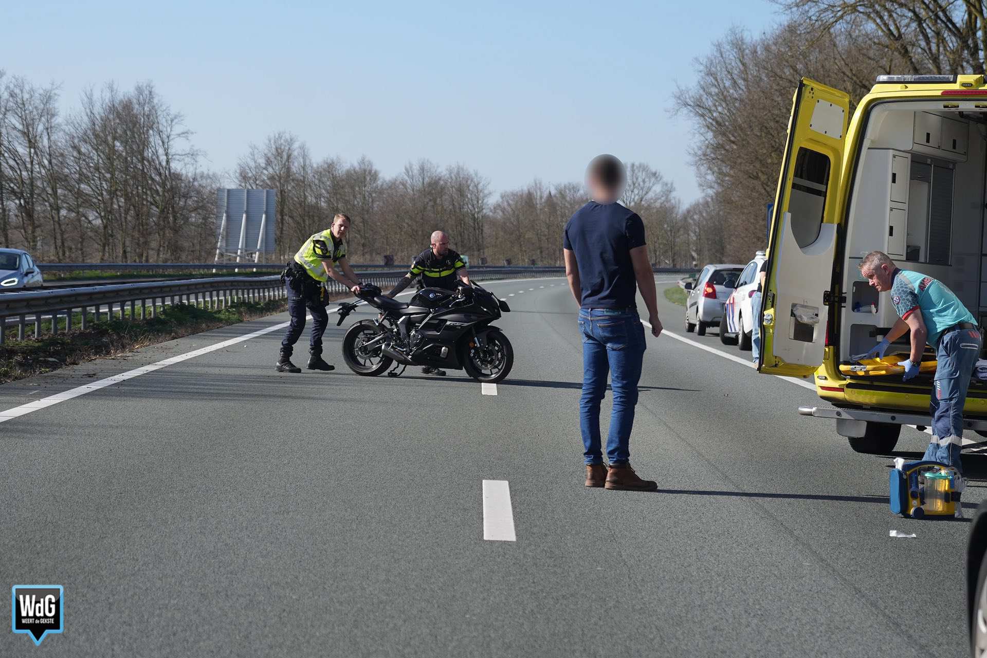 Motorrijder gewond bij ongeval op A2 in Maarheeze