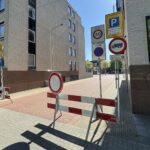 Waarschuwingsborden bij Kasteelplein