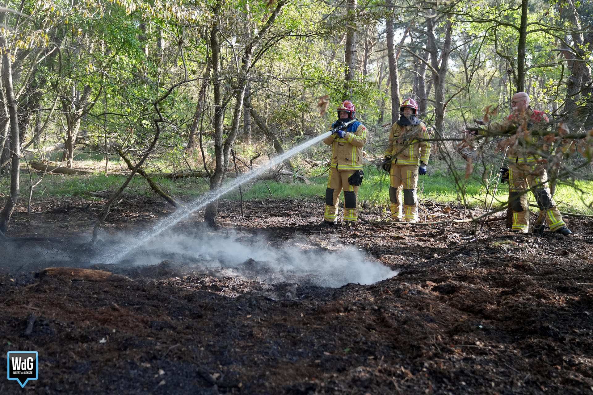 Brandweer blust opnieuw smeulende grond in Budel