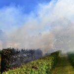 Brandweer rukt uit voor brandende haag aan Rochushof in Nederweert