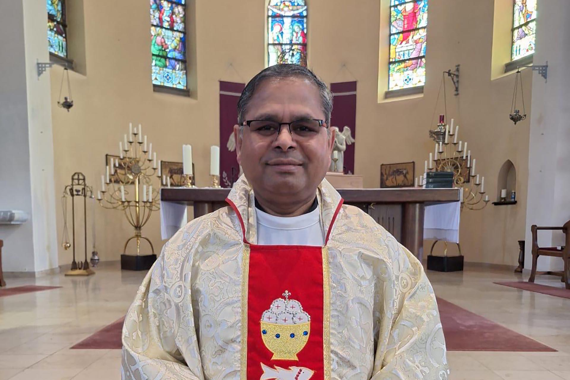 Pastoor Amalraj Arockiam. Ingestuurde foto.