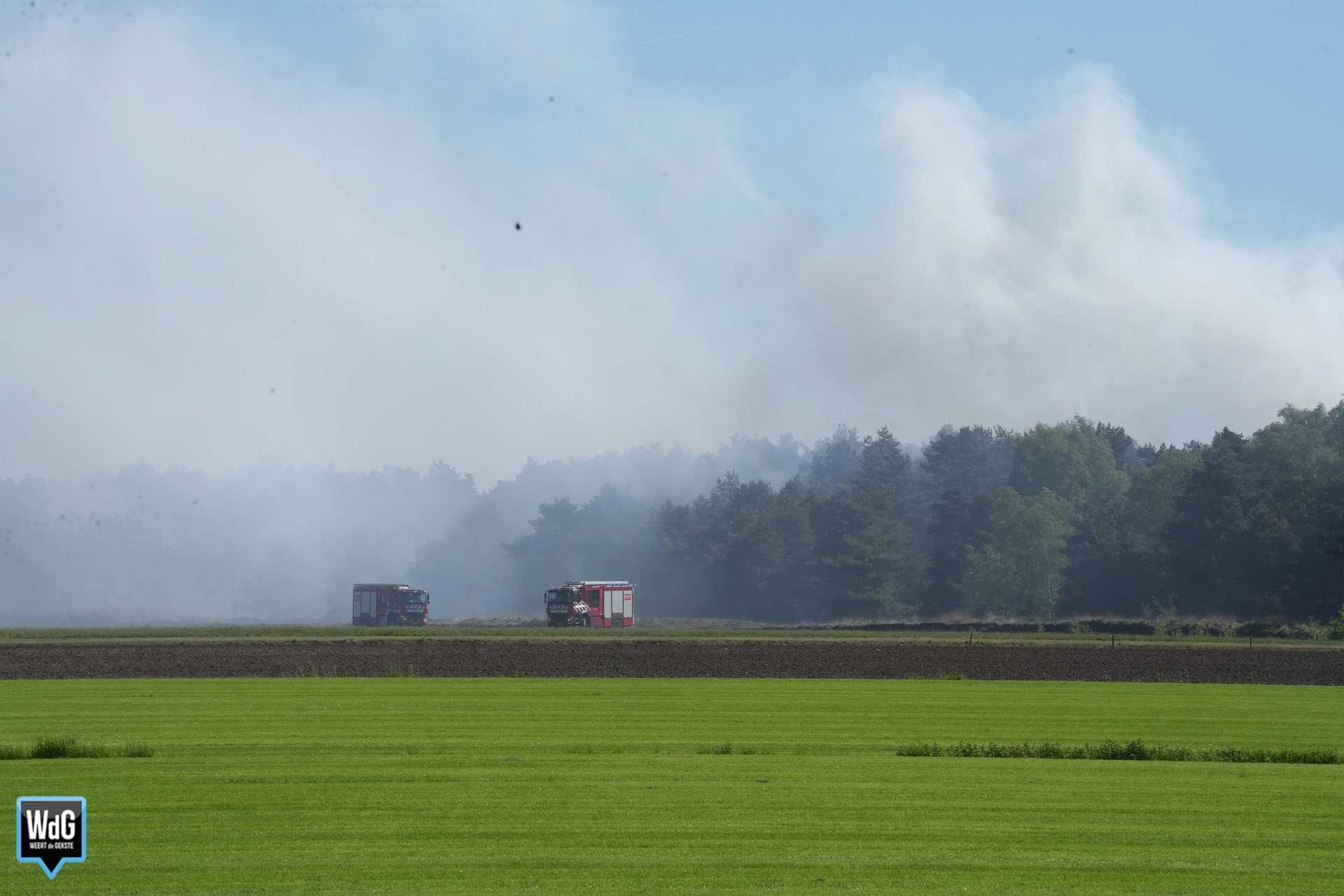 Brandweer nog druk doende met natuurbrand tussen Weert en Budel