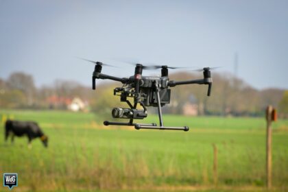 Drone boven weiland