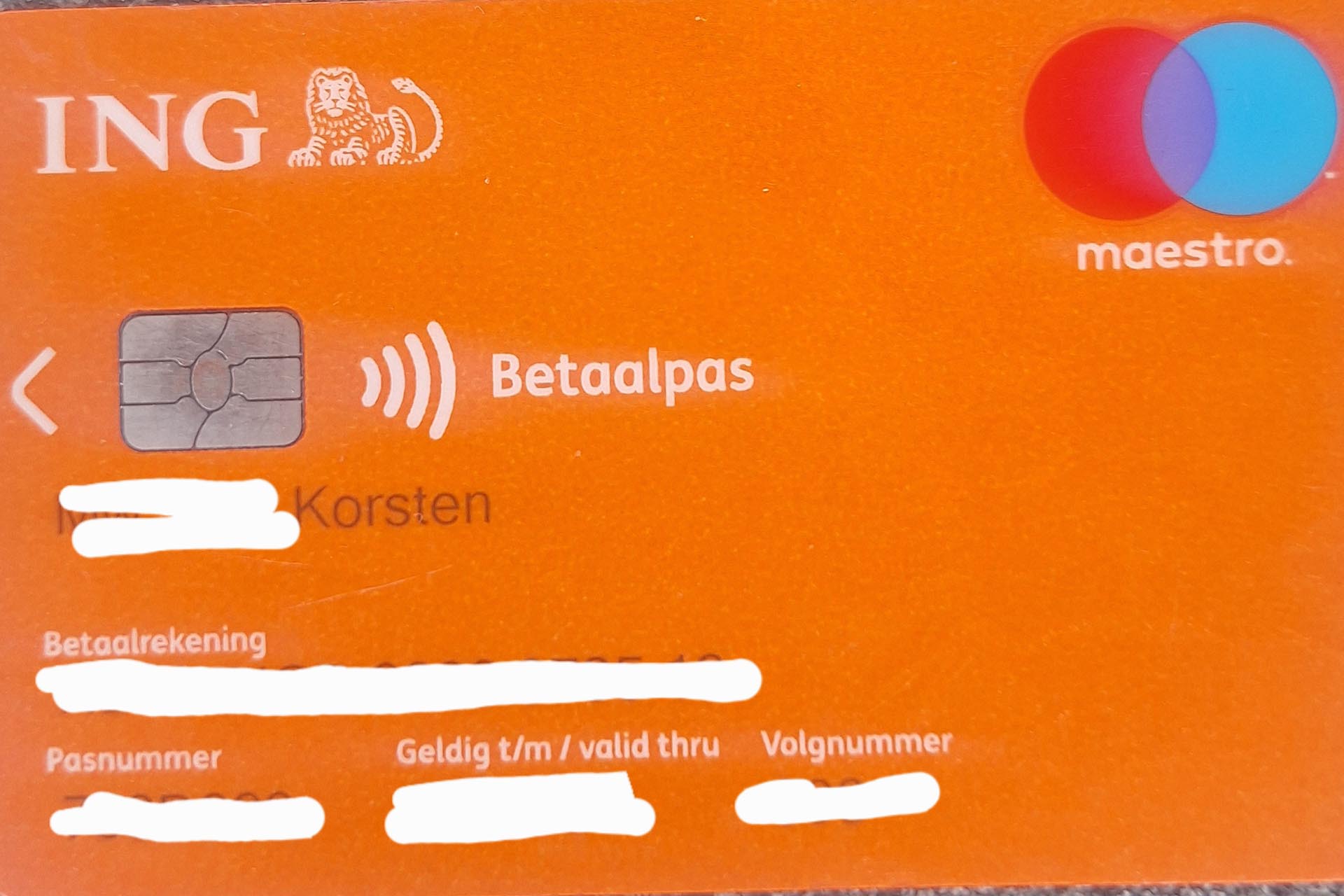 Gevonden bankpas Korsten