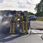 Auto vat vlam op snelweg A2 in Weert