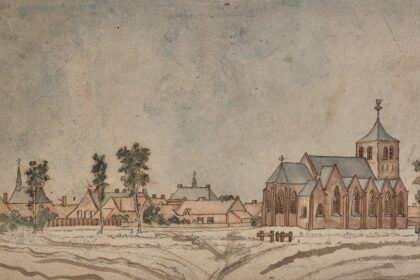 Historische tekening van Budel in 1829