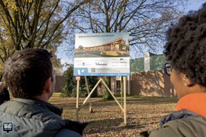 Archieffoto WdG - Bouwbord binnensportaccommodatie Open Park