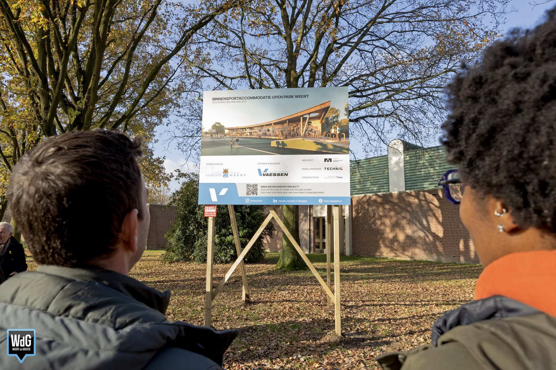 Archieffoto WdG - Bouwbord binnensportaccommodatie Open Park