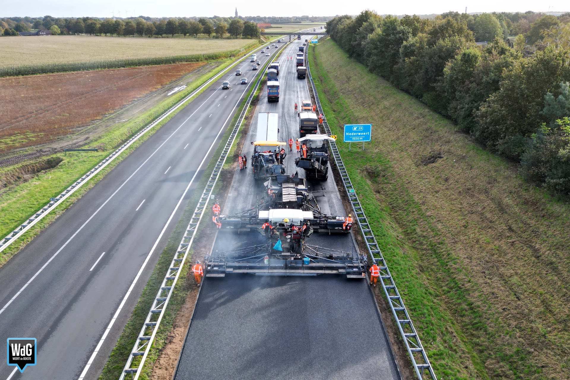 Werkzaamheden A2 richting Eindhoven. Archieffoto