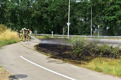 Twee bermbranden langs N266 in Nederweert snel onder controle