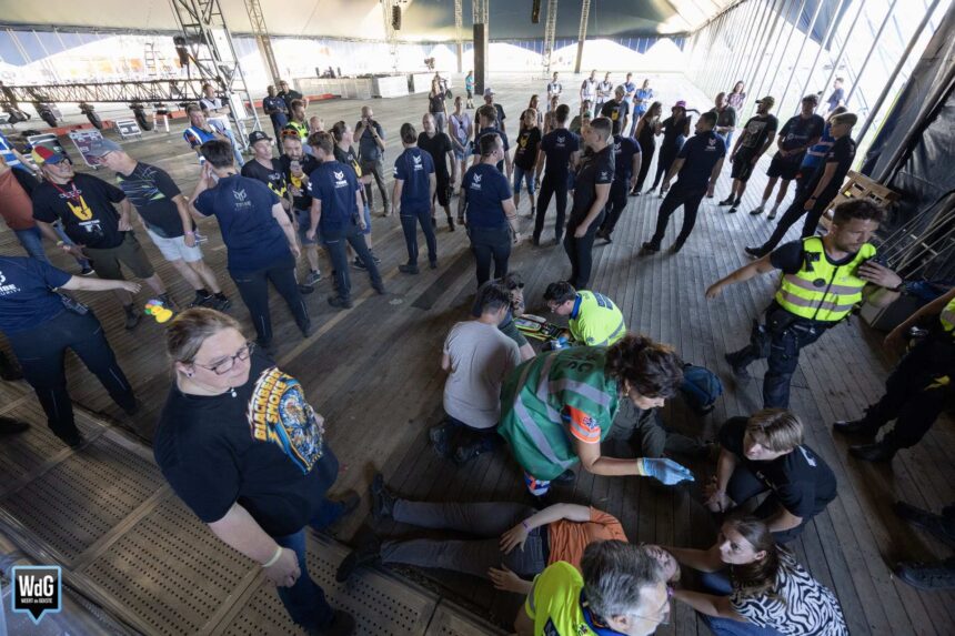 Hulpdiensten oefenen calamiteit op terrein van Bospop