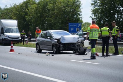 Ongeval met vier voertuigen op A2 bij Leende zorgt voor file