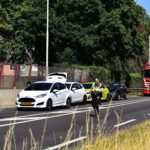 4 voertuigen waren betrokken bij een kettingbotsing op de Ringbaan Noord.