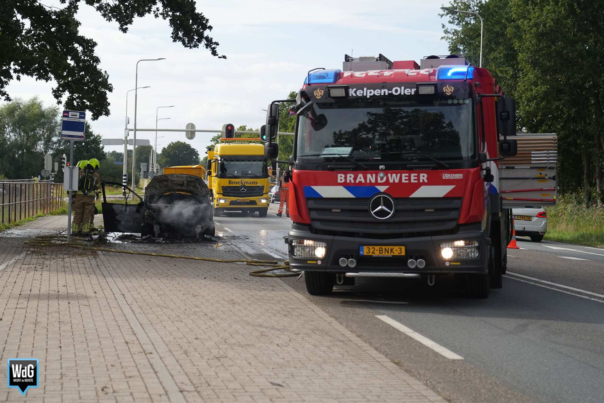 Loungeset blijft gespaard bij autobrand op N280 bij Kelpen-Oler
